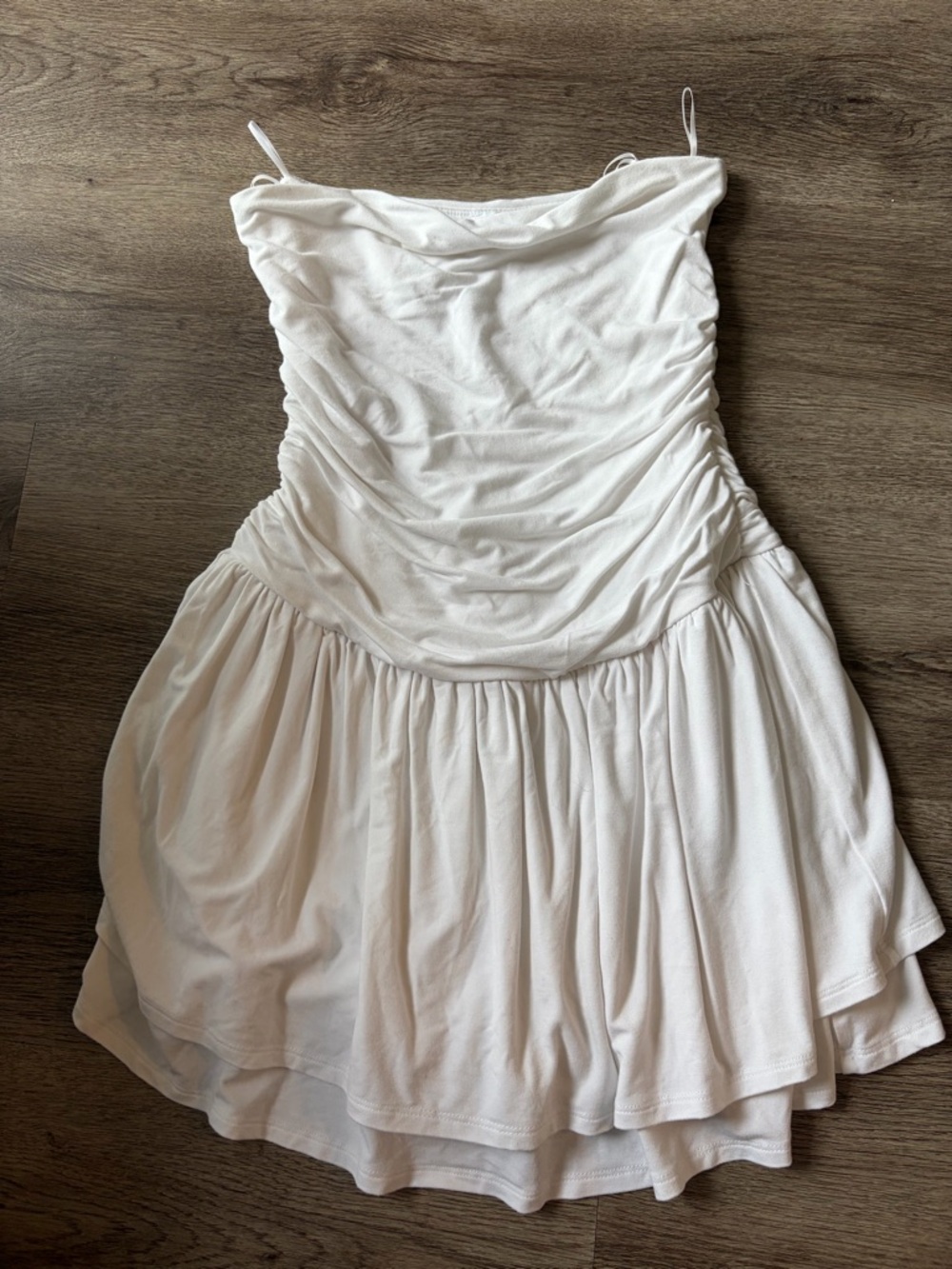 Tube top dress with shorts